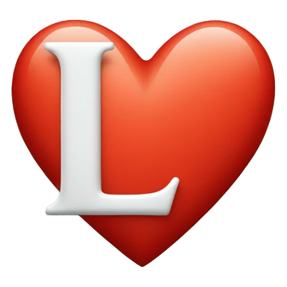 Red heart with the letter L in it  sticker