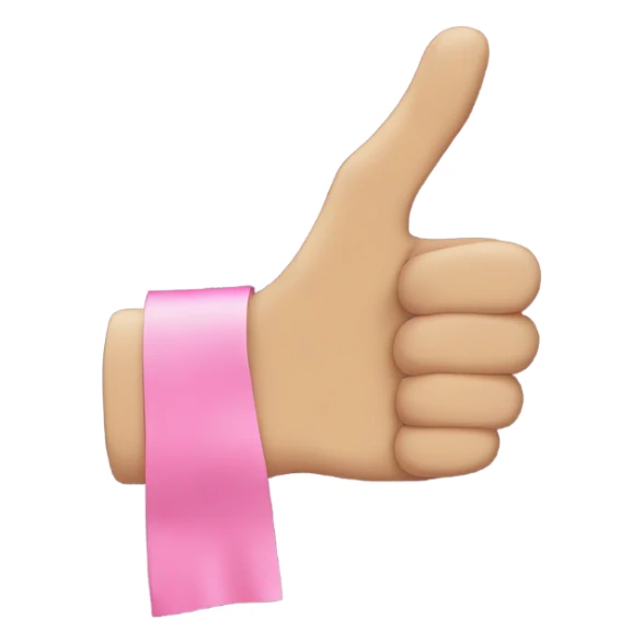 🤟🏻 but with a pink bandage on the thumb and hand sticker