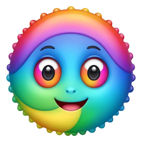 cute virus with big eyes and rainbow colors sticker