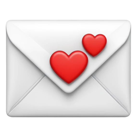 a letter with heart as seal or question mark as seal 3d sticker