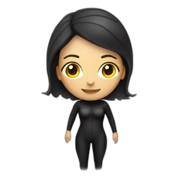 scubadiver woman, with black suit sticker