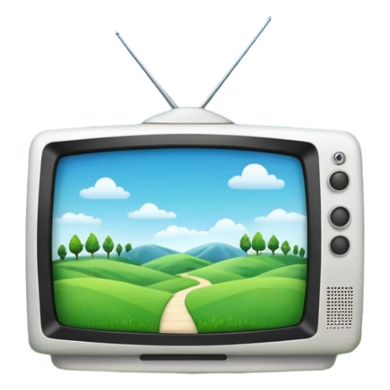White tv with emoji landscape  sticker