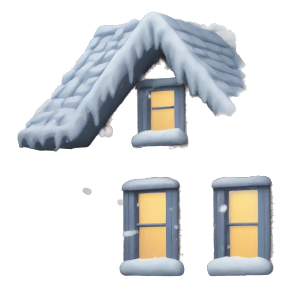 snow on top of a house sticker