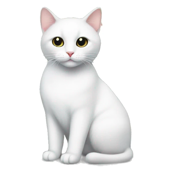 A white cat with a few gray spots sitting underneath a Christmas tree  sticker