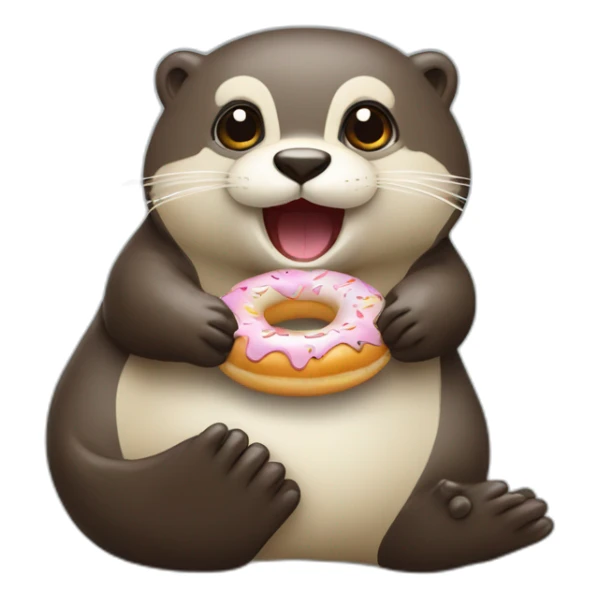 Une loutre qui mange un donut  sticker