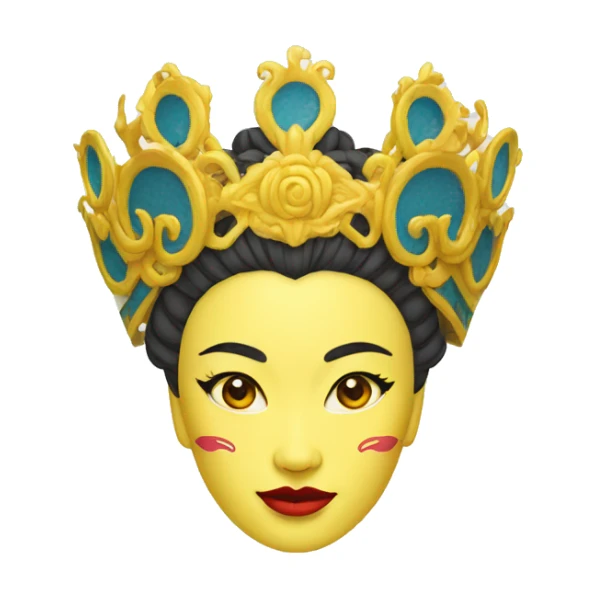 Yellow Woman Peking Opera Head Crown sticker