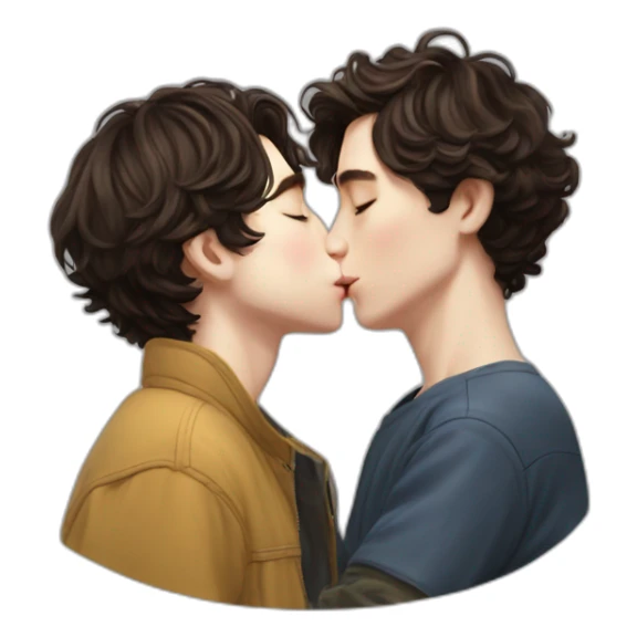 Timothy chalamet kissing a korean sticker