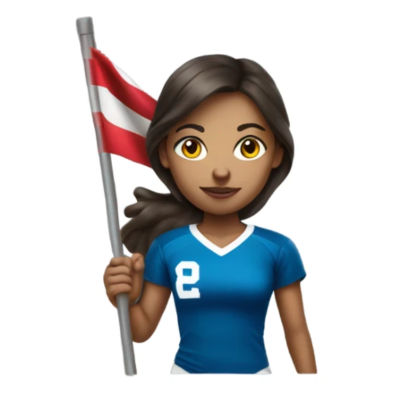 Brunette lighter skinnned girl playing flag football  sticker