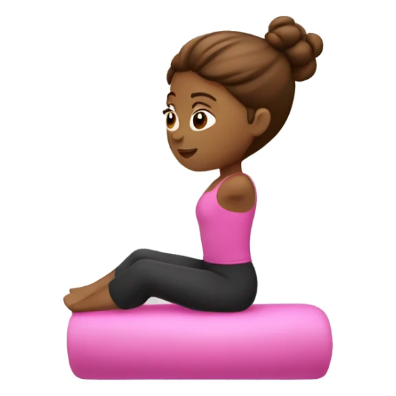 Pink pilates princess with brown hair working out sticker