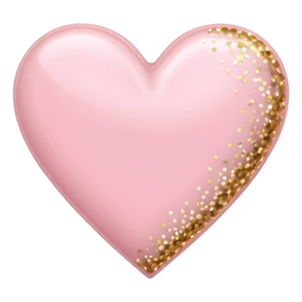 Pale pink skinny heart with sparkles that glow sticker