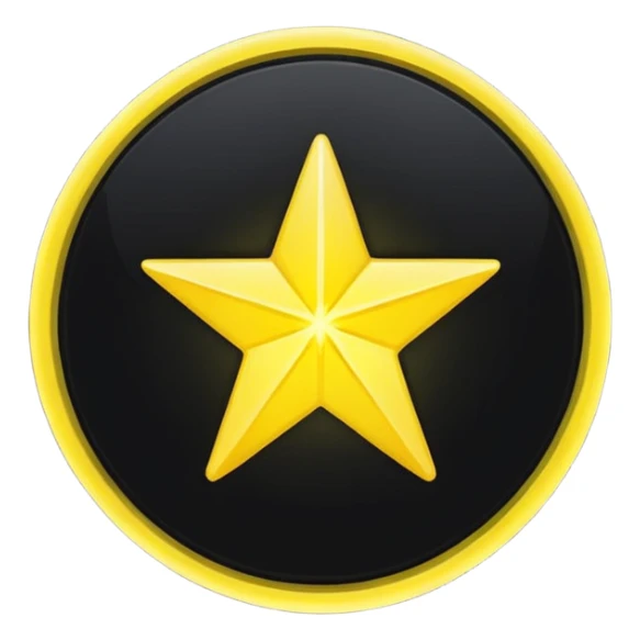 Make a star inside a clean black circle only and the star looks like the star in ios keyboard  sticker