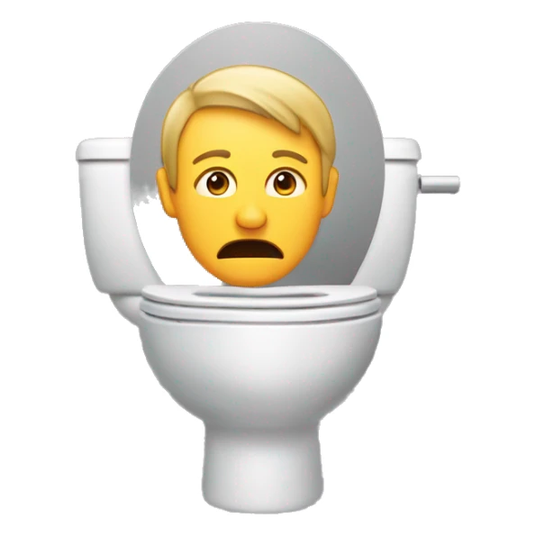 Man’s head coming out of toilet  sticker