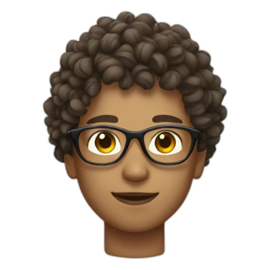 a swimmer with glasses and curly hair sticker