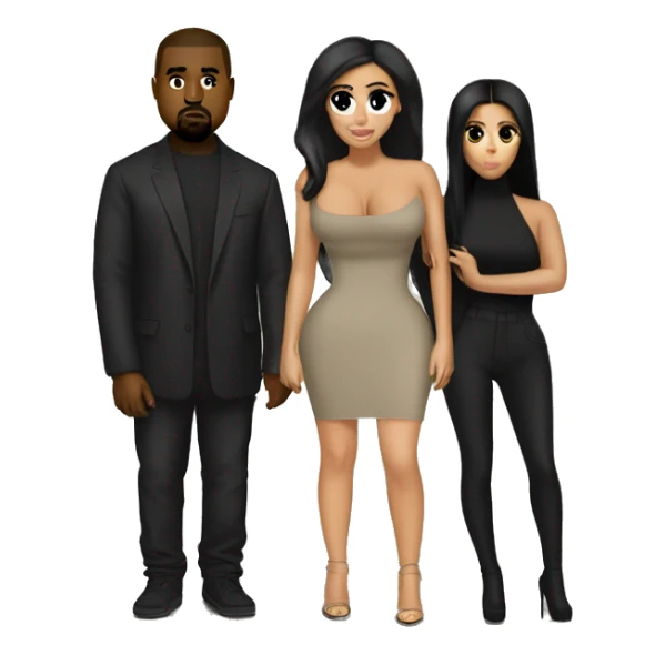 Kanye West with Kim kardashian sticker