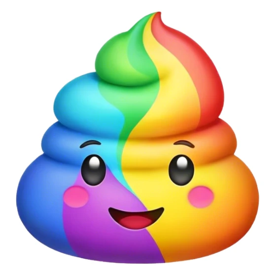 Rainbow poop color full *Old Emojis* sticker