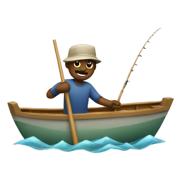 The guy in a boat with a fishing rod catching fish sticker