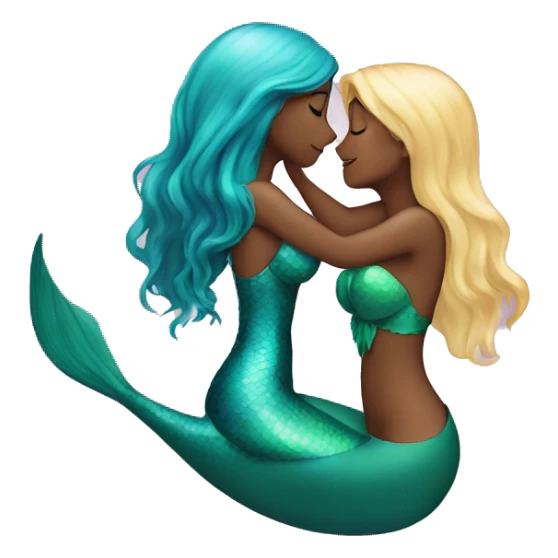 Mermaid kissing another mermaid sticker