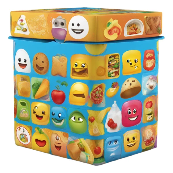 a box for children food, like happy meal sticker