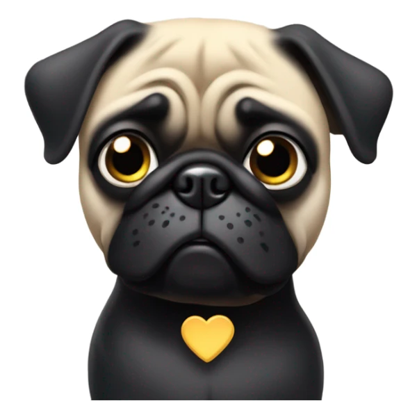 Black pug giving the thumbs down sign with paw sticker
