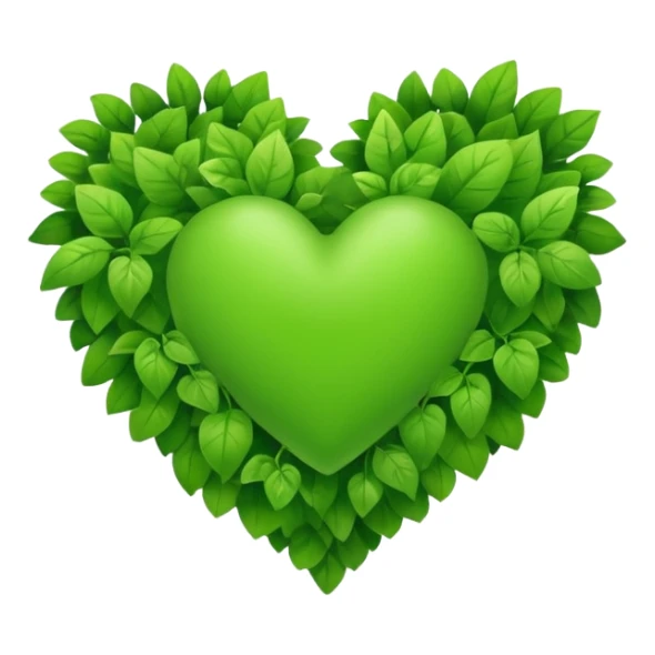 green heart made of plants
 sticker
