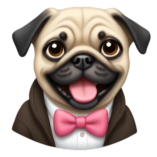 Preppy pug sticker