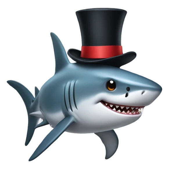 Shark with a top hat sticker