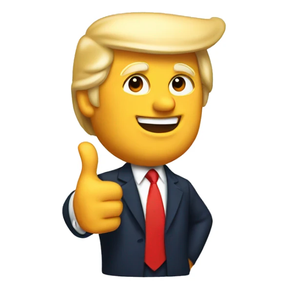 Donald Trump with thumbs up sticker