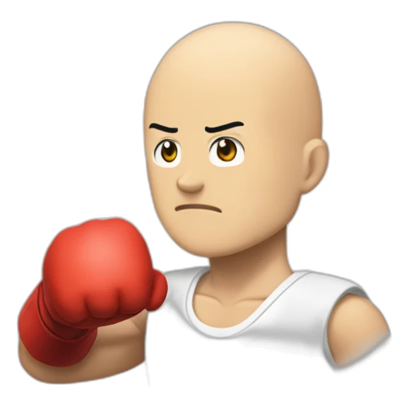 Saitama bald head and red hand punch sticker