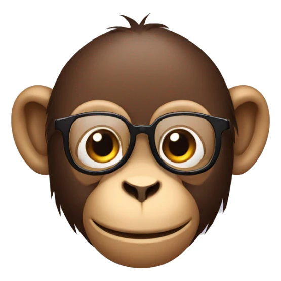 monkey wearing glasses with a fresh haircut sticker