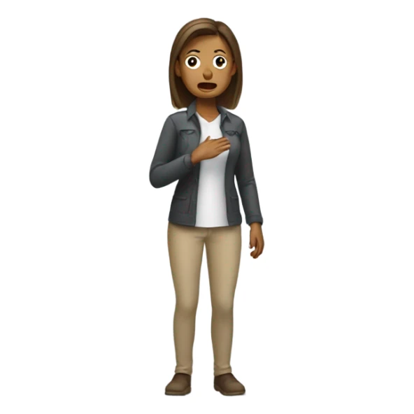 scared Woman (full-body) (hands raised)  sticker