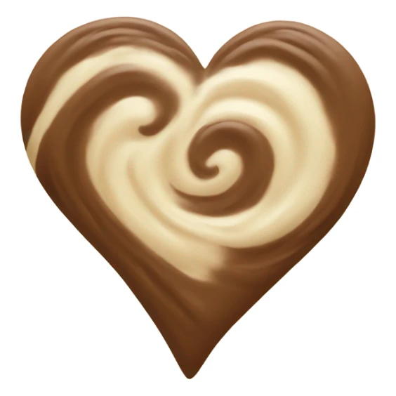 heart emoji, swirled with brown and cream sticker