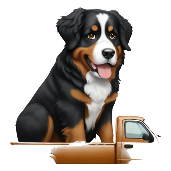 Bernese Mountain Dog on a Pickup Truck sticker