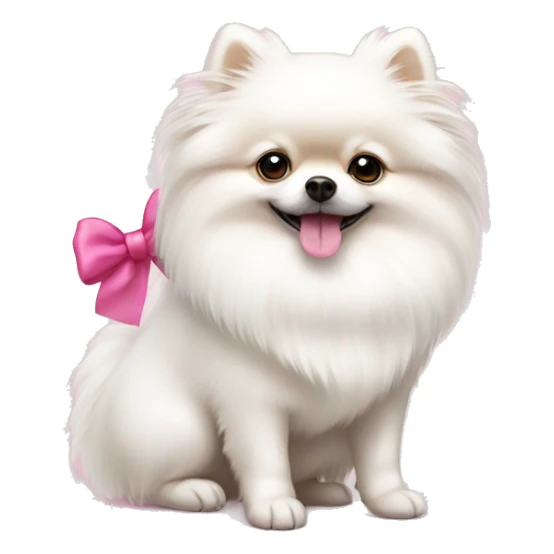 White Pomeranian with pink bow sticker