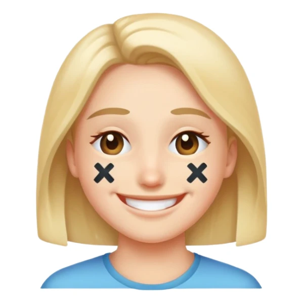 Smile with x over eyes sticker