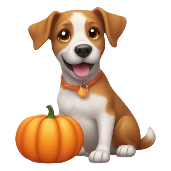 dog kissing a pumpkin while washing the dishes sticker