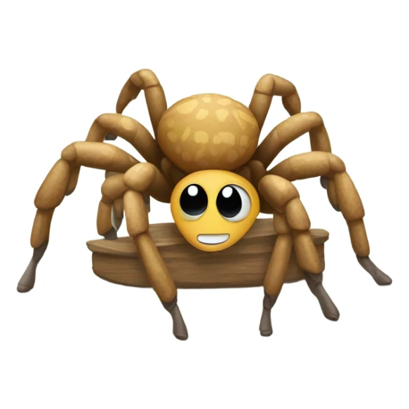 A tarantula wearing a bow with slippers and a scarf sticker