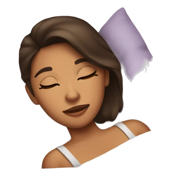 Brunette girl, tanned skin, sleeping in bed sticker