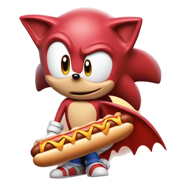 sonic the hedgehog rouge bat with hot dog sticker