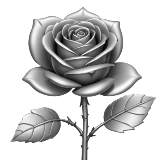 metal rose, without green leaves, just flower sticker