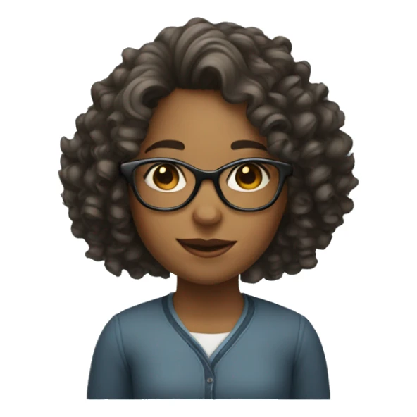 Girl with curly hair and glasses  sticker