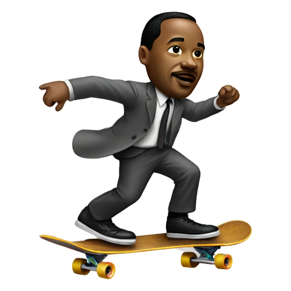Mlk jr. Riding a skateboard  sticker