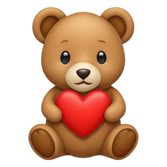 Orsetto che tiene un cuore rosso sticker