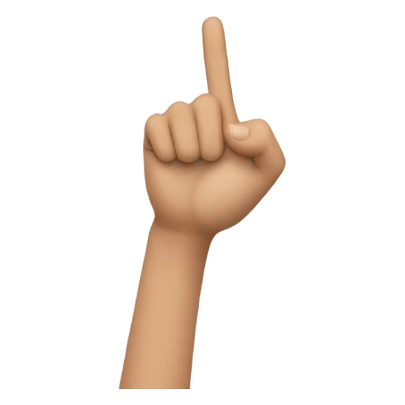back of hand, finger pointing,  sticker