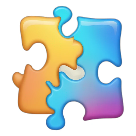 two puzzle pieces fitting together, one with a 'Q' for a question and the other with an 'A' for an answer, symbolizing the connection between them sticker