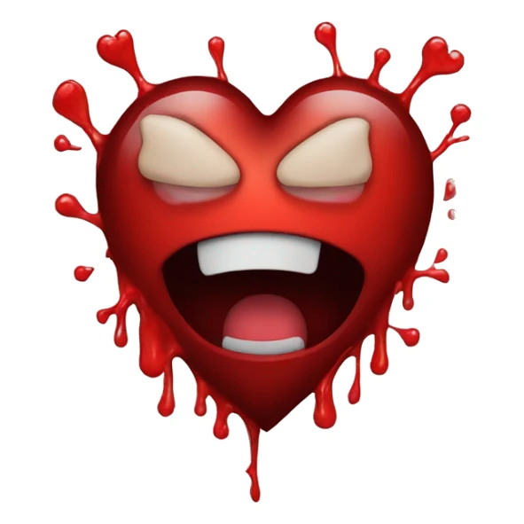 blood vile in the shape of heart sticker