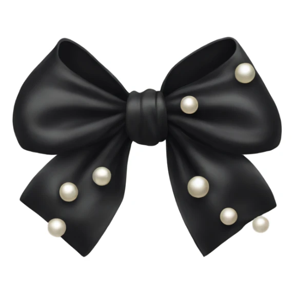 black silk bow with pearls sticker