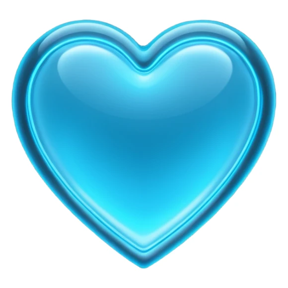 Light blue neon sign in the shape of a heart  sticker