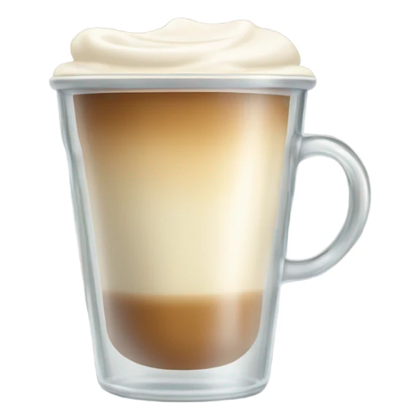 raf coffee in a glass cup no gradient just light cream color sticker