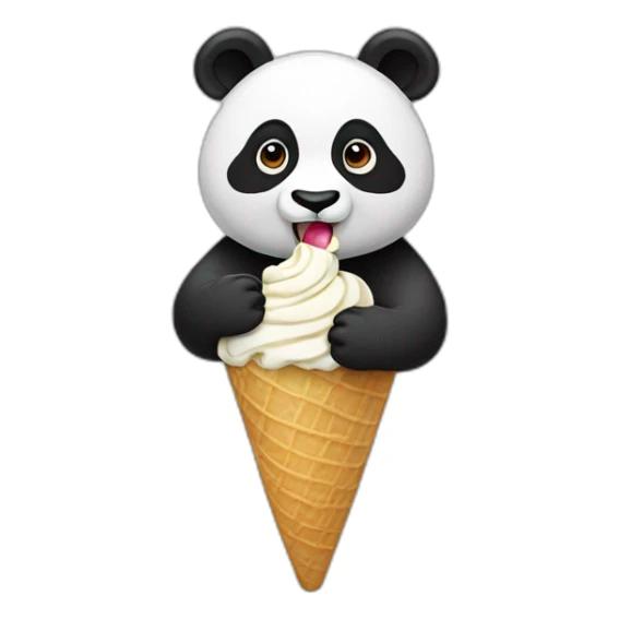 Panda eating ice cream sticker