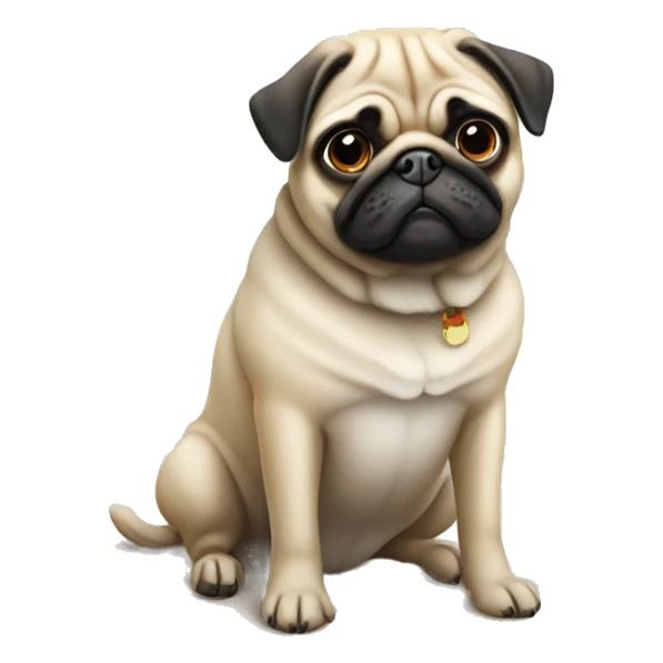 Pug dog sitting at the beach sticker
